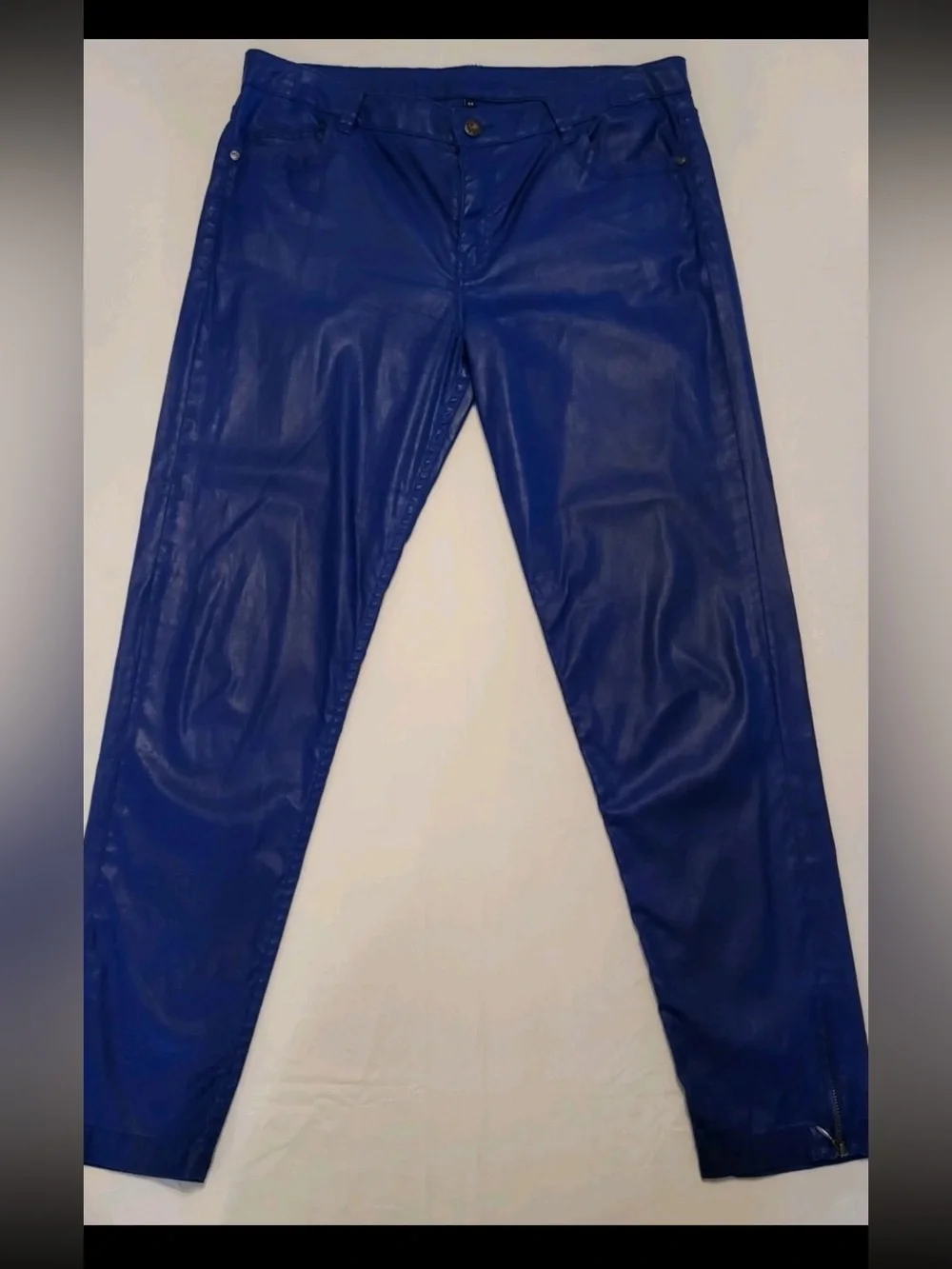 Anne Fontaine Cobalt Blue Faux Leather Pants